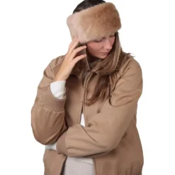 Sale Bandeau Fur Headband Light Brown Bonnet Et Bandeau