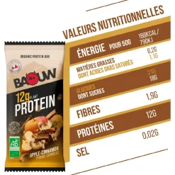 Entrainement|Barre Énergétique<Baouw Barre Energétique Protéinée Bio 50 g. Pomme & Cannelle