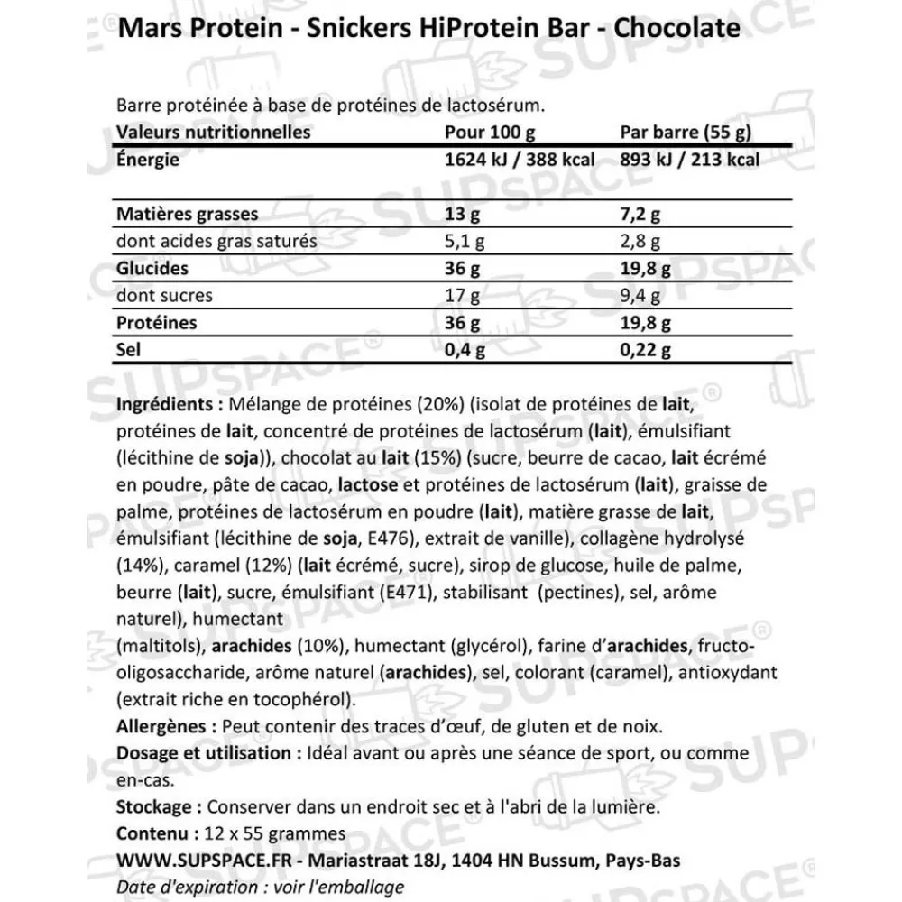 Hot Barre Energétique Snickers Bar Protein High Protein Bar Entrainement|Barre Énergétique