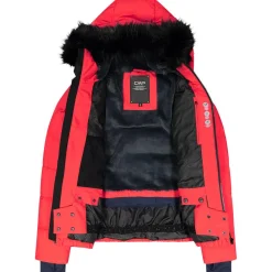 New Blouson Ski Woman Jacket Fix Hood Corallo Femme Veste De Ski Femme|Veste De Ski