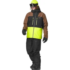 New Blouson Ski Object Jacket Cocoa Brown Black Acid Lime Homme Veste De Ski Homme|Veste De Ski