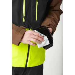New Blouson Ski Object Jacket Cocoa Brown Black Acid Lime Homme Veste De Ski Homme|Veste De Ski