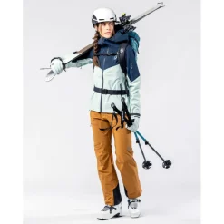 Blouson Ski W's Explorair 3L Jacket Fresh Green Dark Blue Femme Veste De Ski Femme|Veste De Ski