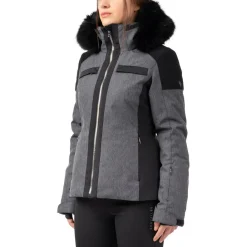 Hot Blouson Ski Kenata Noir Denim Femme Veste De Ski Femme|Veste De Ski