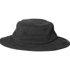 Hot Bob Search Canvas Wide Brim Hat Black Casquettes