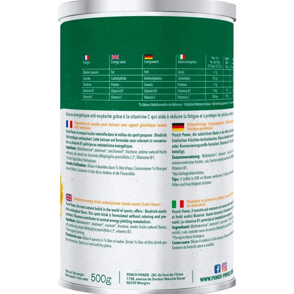 Best Boisson Biodrink Antioxydant 500 g. Fruits Exotiques Entrainement|Boisson Énergétique