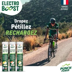 Boisson Énergétique|Entrainement<Punch Power Boisson Electroboost - Tube 20 Comprimés Citron Caféine