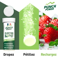 New Boisson Electroboost - Tube 20 Comprimés Fraise Boisson Énergétique|Entrainement