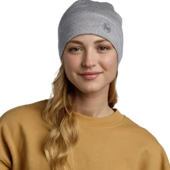 New Bonnet Merino Lightweight Beanie Solid Light Grey Bonnet Et Bandeau