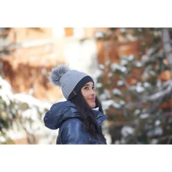 Bonnet Et Bandeau<Ledrapo Bonnet Céleste Light Grey Charcoal Grey