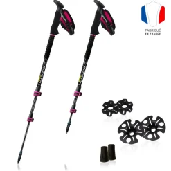 Discount Bâton B Light Rubis Carbone/Alu 125 cm Noir Rose Bâtons De Randonnée Carbone|Bâtons De Marche Télescopique