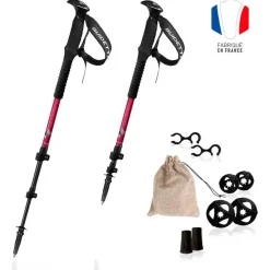 Bâtons De Marche Télescopique<Guidetti Bâton Cime Alu 59-125cm Carmin