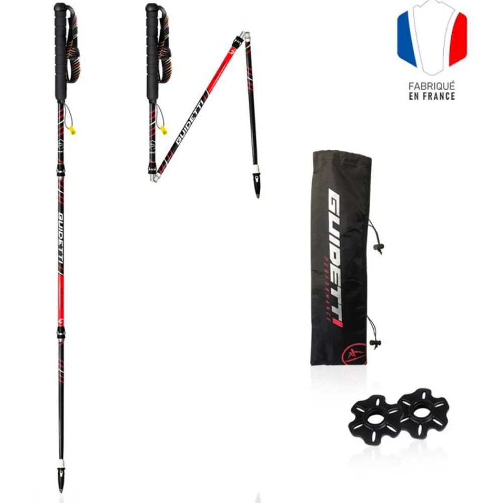 Bâtons Trail<Guidetti Bâton Silver Aéro Alu Noir Rouge