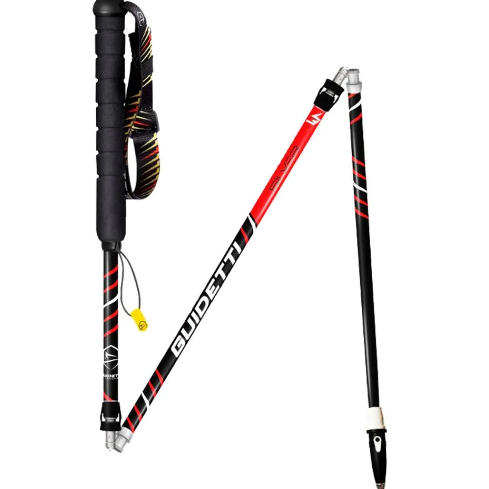Bâtons Trail<Guidetti Bâton Silver Aéro Alu Noir Rouge
