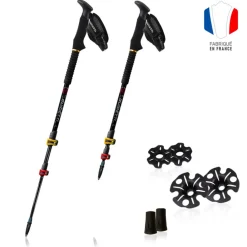 Bâtons De Marche Télescopique<Guidetti Bâton T3 Light Alu Grenat 135 cm Noir Or