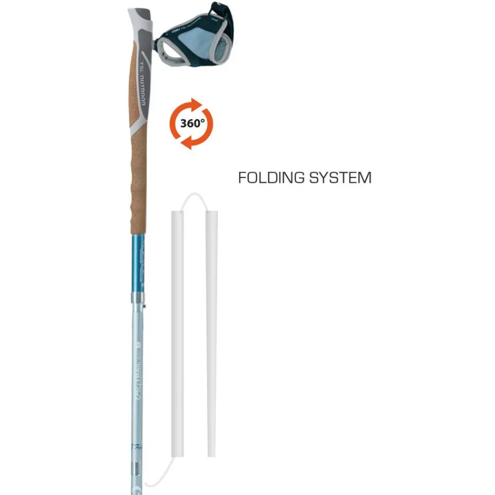 Bâtons Trail<TSL Bâton Trail Alu 4 Cork Cross Short Blue Azur