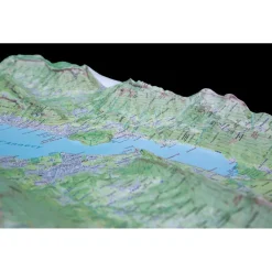 Carte 3D<Deniveles Carte 3D Lac d'Annecy