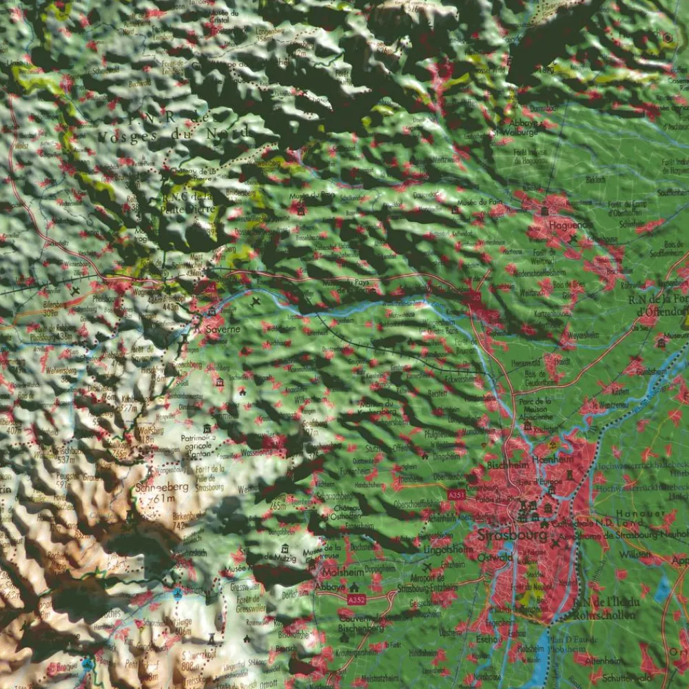 Carte 3D<3DMAP Carte 3D Le Massif Des Vosges