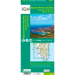 Hot Carte Ajaccio Porto-Vecchio Aiguilles de Bavella Monte Renoso Carte Ign