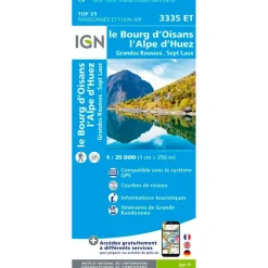 Carte Ign<IGN Carte 3335ET le Bourg d'Oisans, l'Alpe d'Huez, Grandes Rousses, Sept Laux
