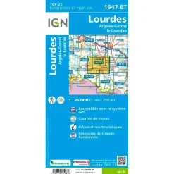 Best Carte 1647ET Lourdes Argelès-Gazost le Lavedan Carte Ign