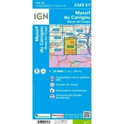 Sale Carte 2349ET Massif du Canigou Carte Ign