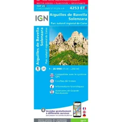 Carte 4253ETR Aiguilles de Bavella, Solenzara, Parc naturel régional de Corse - Résistante Carte Ign
