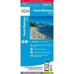 Carte Ign<IGN Carte 2249ETR Font Romeu, Capcir - Résistante