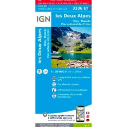 Carte Ign<IGN Carte 3336ETR les Deux Alpes, Olan, Muzelle, Parc national des Ecrins - Résistante