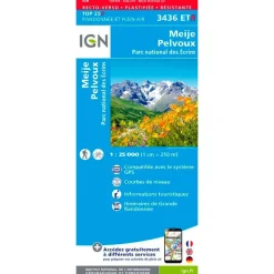 Sale Carte 3436ETR Meije, Pelvoux, Parc national des Ecrins - Résistante Carte Ign