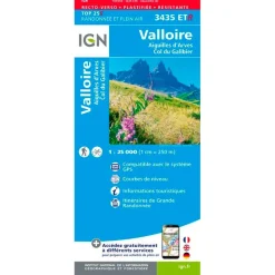 Carte Ign<IGN Carte 3435ETR Valloire, Aiguilles d'Arves, Col du Galibier - Résistante