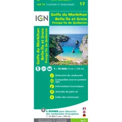 Online Carte Golfe Du Morbihan Belle-Ile et Groix Presqu'île de Quiberon Carte Ign