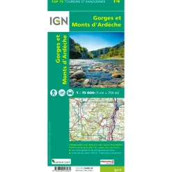Discount Carte Gorges et Monts D'Ardeche Carte Ign