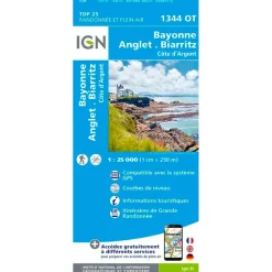 Carte Ign<IGN Carte 1344OT Bayonne Anglet Biarritz Côte d'Argent
