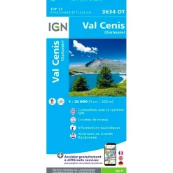 Online Carte 3634OT Val Cenis, Charbonnel Carte Ign