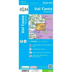 Online Carte 3634OT Val Cenis, Charbonnel Carte Ign