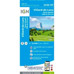 Carte Ign<IGN Carte 3236OT Villard-de-Lans, Mont Aiguille, PNR du Vercors