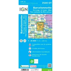 Clearance Carte 3540OTR Barcelonnette, Pra Loup, le Sauze, Allos, Parc national du Mercantour - Résistante Carte Ign