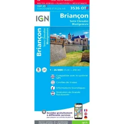 Carte Ign<IGN Carte 3536OTR Briancon, Serre Chevalier, Montgenèvre - Résistante