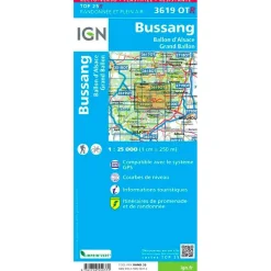 Best Carte 3619OTR Bussang, Ballon d'Alsace, Grand Ballon - Résistante Carte Ign
