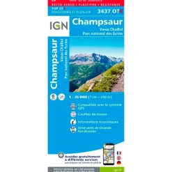 Carte Ign<IGN Carte 3437OTR Champsaur, Vieux Chaillol, Parc national des Ecrins - Résistante