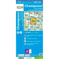 Carte Ign<IGN Carte 3437OTR Champsaur, Vieux Chaillol, Parc national des Ecrins - Résistante