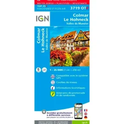 Carte 3719OTR Colmar, Le Hohneck, Vallée de Munster - Résistante Carte Ign