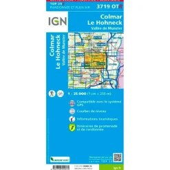 Carte 3719OTR Colmar, Le Hohneck, Vallée de Munster - Résistante Carte Ign