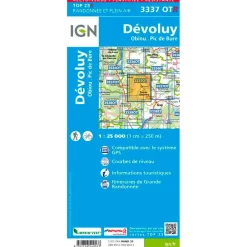 Carte Ign<IGN Carte 3337OTR Dévoluy, Obiou, Pic de Bure - Résistante
