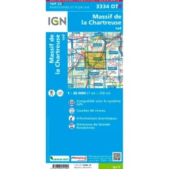 New Carte 3334OTR Massif de la Chartreuse Sud - Résistante Carte Ign