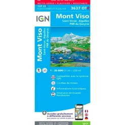 Carte Ign<IGN Carte 3637OTR Mont Viso, Saint-Véran, Aiguilles, PNR du Queyras - Résistante