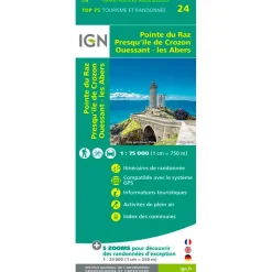 Carte Ign<IGN Carte Pointe du Raz Presqu'Ile de Crozon Ouessant les Abers