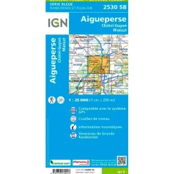 Carte Ign<IGN Carte 2530SB Aigueperse, Châtel-Guyon, Manzat