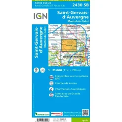 New Carte 2430SB Saint-Gervais-d'Auvergne, Montel-de-Gelat Carte Ign